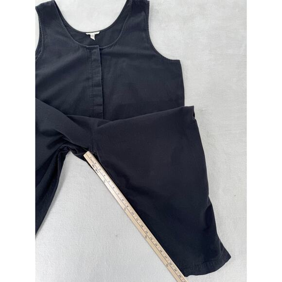 Eileen Fisher Black Cotton Linen Jumpsuit Overalls Romper Pantsuit XL One Piece - Picture 8 of 8